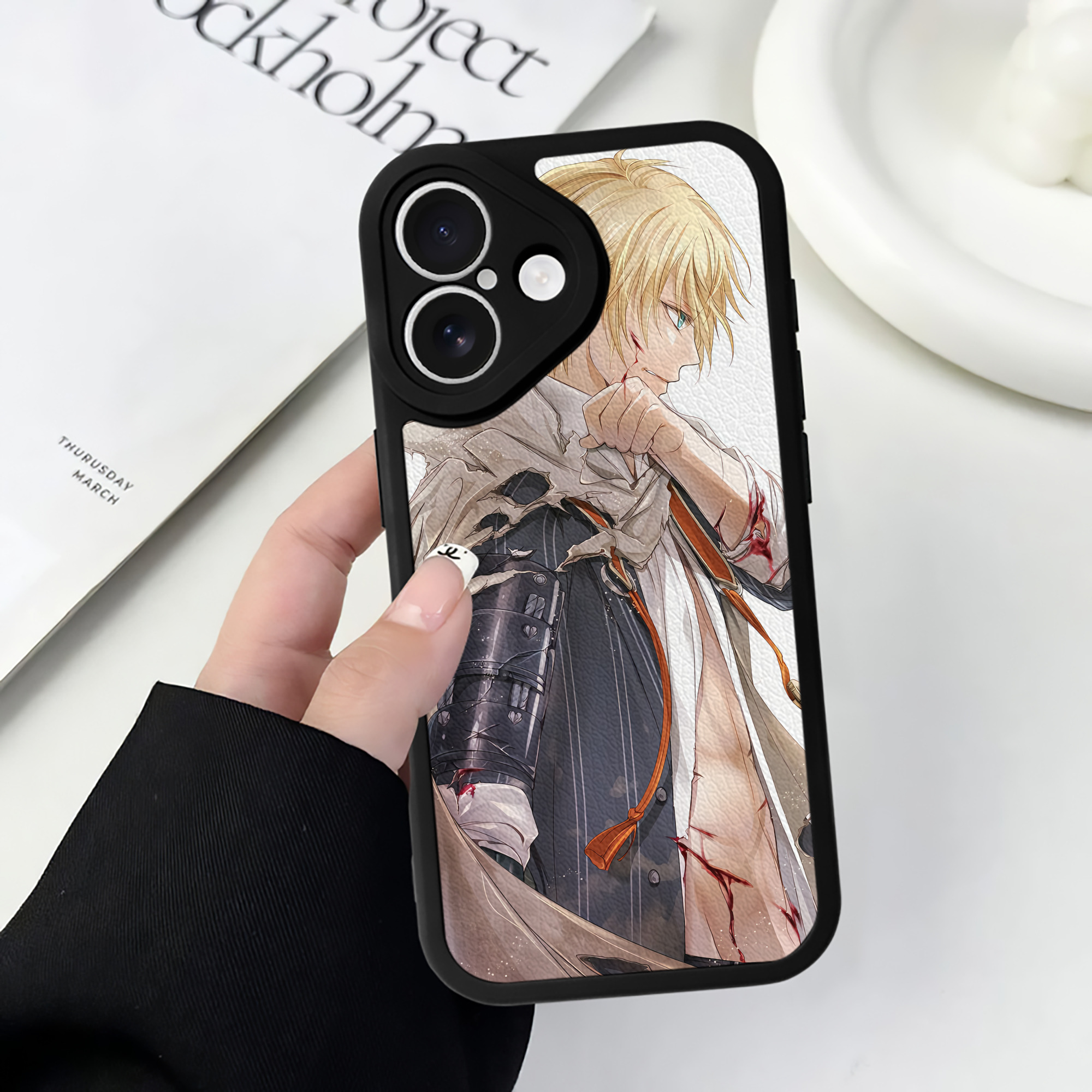 （画像用） 刀剣乱舞 Touken Ranbu 【iPhone 16シリーズ対応】シリコンスマホケース（レザー調） 材質：シリコン
